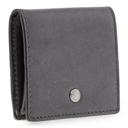 Túi xách Coach Nam Ví - Ví Nhỏ Coach Nam Men's Coin Purse Leather Midnight Oragami Coin Case Sc Màu Xám Đen - Vua Hàng Hiệu
